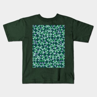 Green and Blue Geometric Pattern Kids T-Shirt